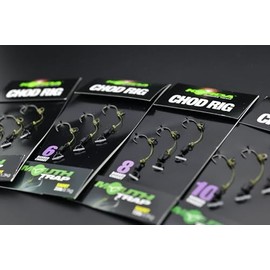 Korda - Chod Rig Short Barbed Size 10 | 15lb | Pre-Tied Carp Fishing Rig with Mouth Trap Hook Link Material | Perfect for Fishing Over Debris | Pack of 3