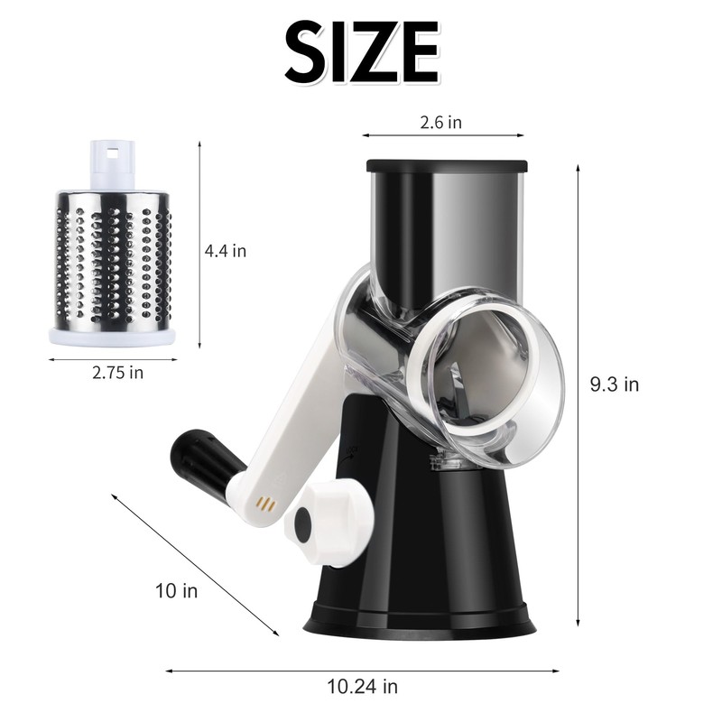 Ourokhome Rotary Cheese Grater Hand Crank, Kitchen Shredder Speed Mandolin