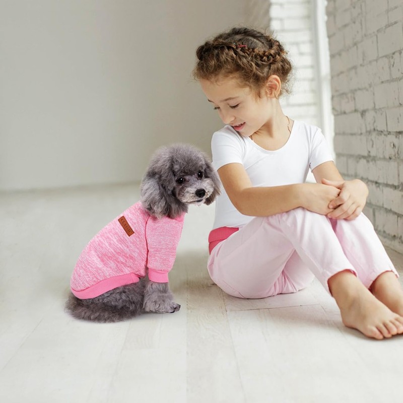 Idepet Pet Cat Dog Jumper, Warm Dog Jumper Cat Clothes,