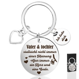 Qpout Father's Day Gifts for Dad, Dad Gift Keyring with Black Bag, Best Dad Gifts, Birthday Gifts for Dad, Christmas Gifts for Dad and Grandpa, Dad1