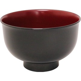 Lacqueryukan 31-1561 Echizen Lacquer Kurouchi Akane Chidori Soup Bowl