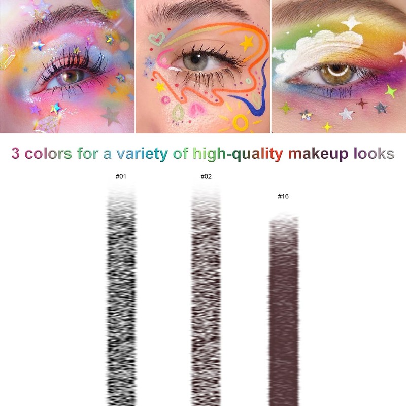 3 Colorful Eyeliner Pen Set, Eye Shadow Pencil, Pearl Eyeliner