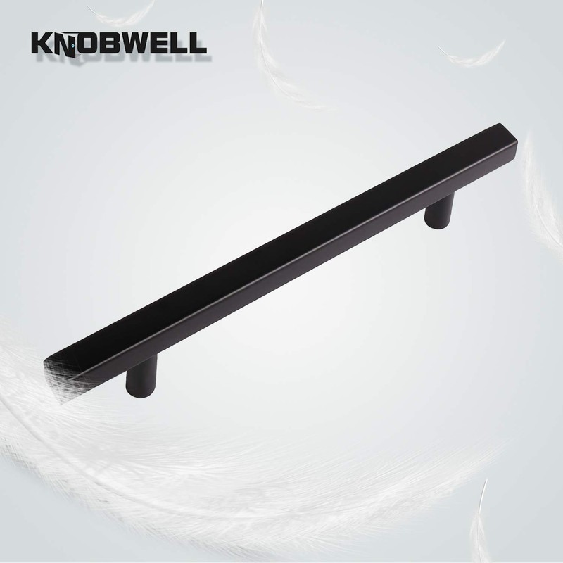 KNOBWELL 10 Pack Black Stainless Steel Kitchen Cabinet Door Handles