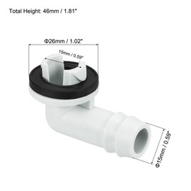 sourcing map Pack of 5 Air Conditioner Drain Connector 15 mm Angle for Windows AC Beige
