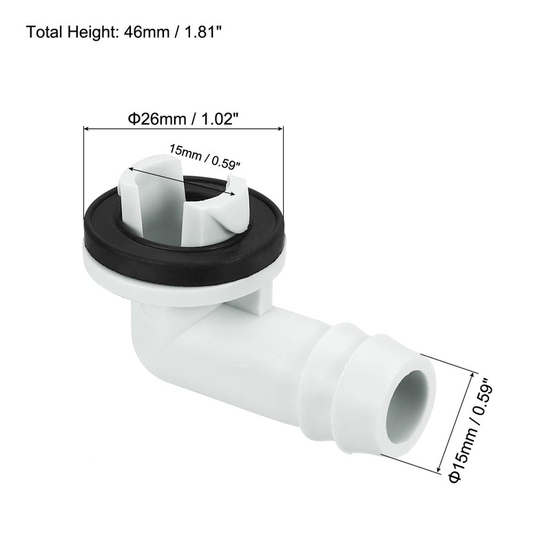sourcing map Pack of 5 Air Conditioner Drain Connector 15