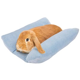 AIMALL Small Animal Plush Bed Cushion Mat for Hamster Cage Carrier – Soft Flannel Nest Pad with Raised Sides for Guinea Pig Rabbit Ferret 15.7in x 14in