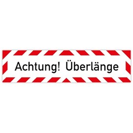 Sticker Vehicle "Achtung! Überlänge" Car Warning Marking Film | Choice of Sizes Made in Germany, Sizes Name: 50 x 12.5 cm