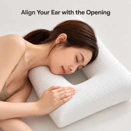 Ear Hole Pillow for Side Sleepers – Rectangular Ear Piercing Pillow, 14.2 × 23.6 Inches