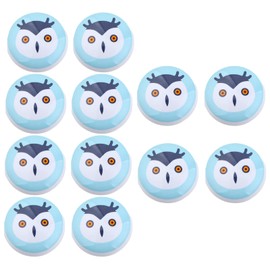 Ceramic Pull Handles Drawer Pulls Round Drawer Knobs Cabinet Knobs with Screws for Children Bedroom Pack of 12 Owl