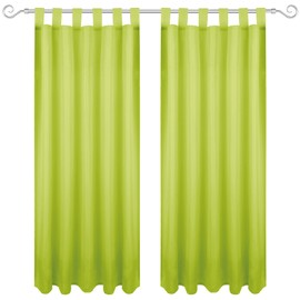 Bestgoodies Curtain with Loops 140 x 225 cm (Width x Length) in Green, Opaque Curtain, Loop Curtain in Many Variations