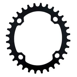 Round Oval 104BCD 32T 34T 36T 38T Narrow Wide Chainring Single Chainring for 6/7/8/9/10/11/12-Speed (Oval Black, 32T)