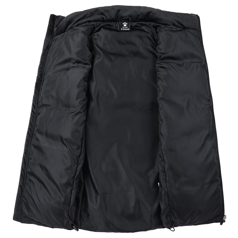 Kelme Men's Active Vest, Warm, Lightweight, Sleeveless Insulated Vest, Black