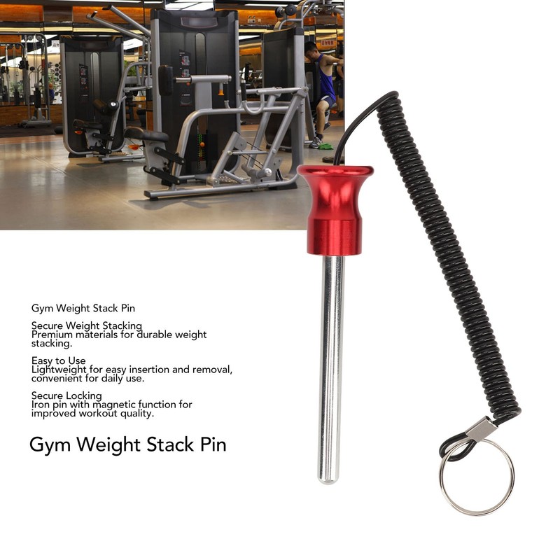 Gym Weight Stack Pin with Lanyard Enhanced Security Selector Lock