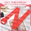 Syhood Women Straw Woven Belt Elastic Rattan Waist Raffia Stretch
