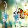 MONGAS Butterfly Earrings Sterling Silver Created Turquoise Drop Dangle Earrings