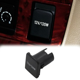 fitfoyo Tapa de toma de corriente de la consola frontal para Toyota Highlander 2008-13, Camry 2007-2011, Prius 2010-2011, GX460 2010-2016, LX570 2008-2015, Negro, Botón pulsador, Plástico, Manual