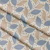 Xtremepads Beige Blue Leaf Pattern Pattern - Rectangle Oblong Linen