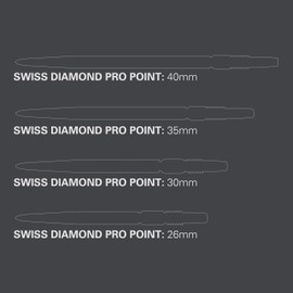 Target Darts Swiss Points, Diamond Pro Swiss Point Dart Tips (3 Pack Set of Tips) 40MM, Gold | Change Dart Points, Professional Darts Accessories