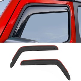 IKON MOTORSPORTS in Channel Window Visors Compatible with 2018-2025 Jeep Wrangler JL 2Dr, 2020-2025 Jeep Gladiator, Slim Style Acrylic Smoke Rain Guards, Side Window Wind Deflectors 2PCS