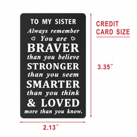 HYHYDHP To My Sister Gifts Wallet Card, Little Sister Inspirational Gifts Birthday Cards from Sister Brother, Sister Christmas Card