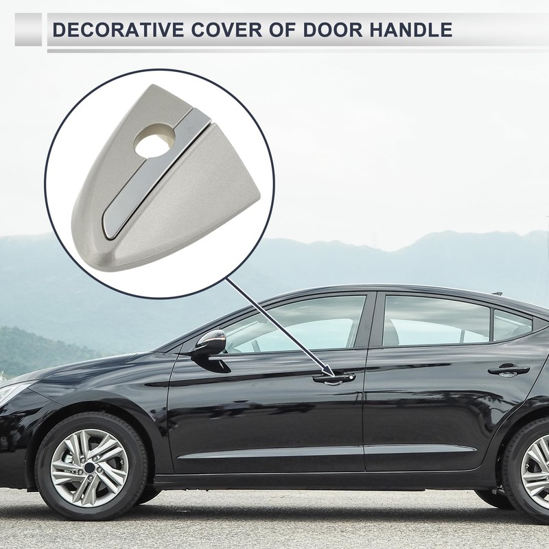 X AUTOHAUX Front Left Door Handle Lock Cylinder Cover for
