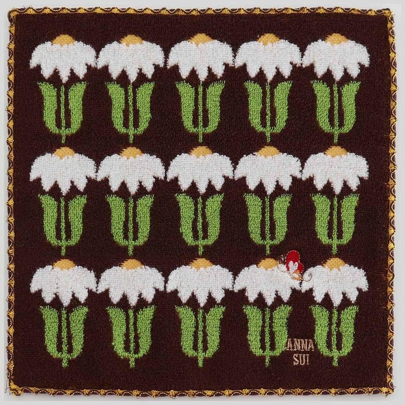 ANNA SUI 109482-0007-01 Towel Handkerchief Daisy (Brown) Women's Towel Hand