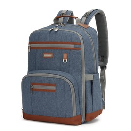 BILLITON MASHI Baby Diaper Bag Backpack (2-Tone Design, Insulated/Waterproof Travel Baby Bag for Boy Girl), Large Capacity (Deep Blue)