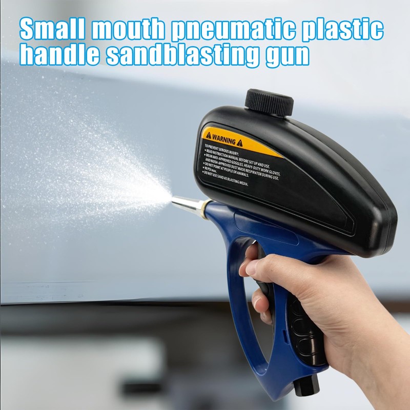 Flylin Pneumatic Sand Blaster, Portable Hand Held ABS Abrasive Sand