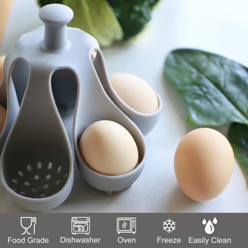 Dacthuw Silicone Egg Boiler Rack for Hard Soft Boiled Eggs,