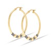 LeCalla 925 Sterling Silver Bali Hoop Earrings Lightweight Two-Tone Beaded