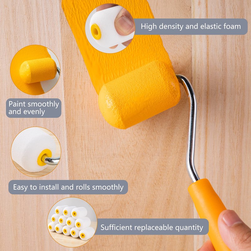 Mister Rui Foam Paint Roller, 20 Pack 2 Inch Foam