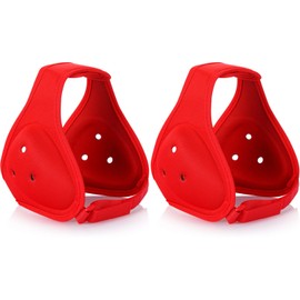 2 Pcs Headgear for Wrestling Kids Youth Wrestling Headgear Soft Grappling Head Gear Wrestling Adjustable Wrestling Ear Guard Protective Wrestling Gear for Adult Boys Girls Hockey (Red)
