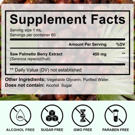 Saw palm drops 60 ml, contributes to the maintenance of the general well-being of men, supports male vitality, supports general well-being, natural and effective