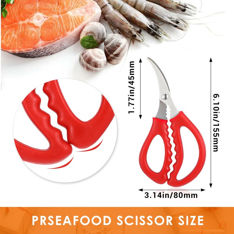 24 Pcs Kitchen Seafood Scissors for Crab Bulk,Leg Scissors Multifunctional