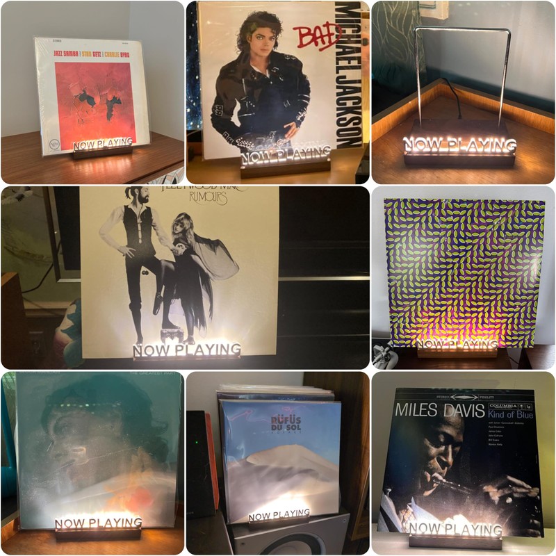 KORRTFID Now Playing Vinyl Record Stand, Light Up Vinyl Record