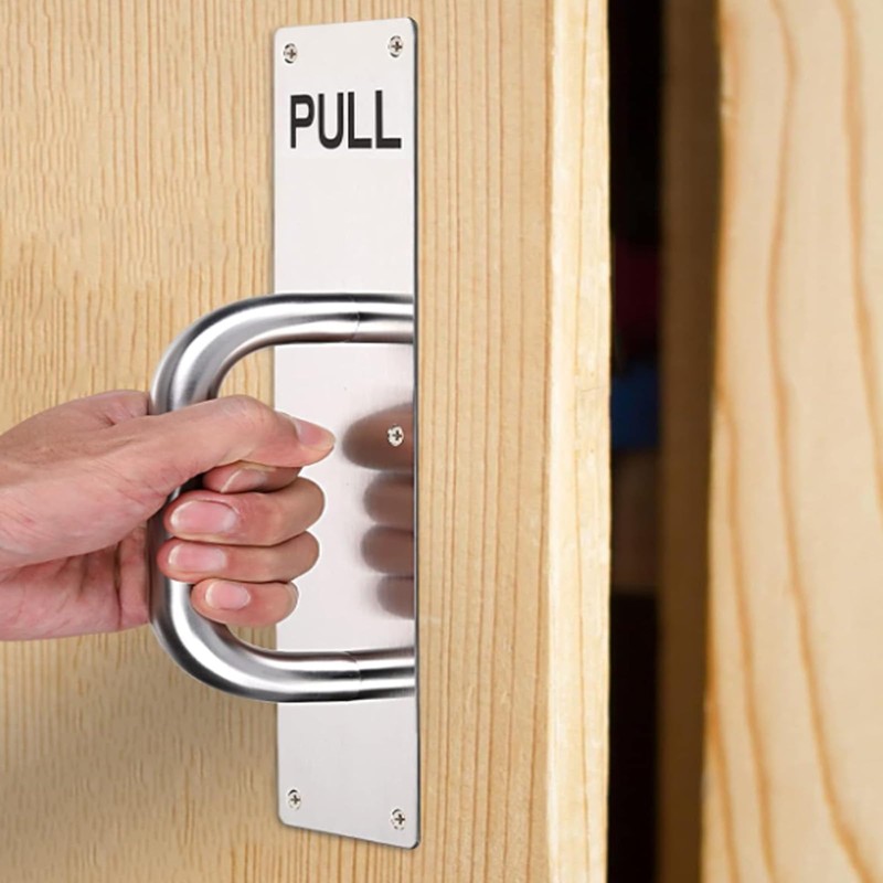 VZU 2pcs Pull Push Door Plate Handle with Screws, 300