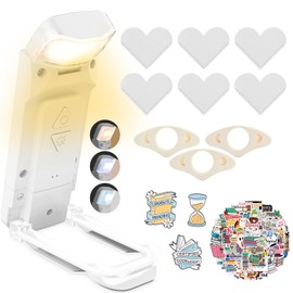 UPIHO Book Lovers Gifts, Reading Accessories for Book Lovers with Rechargeable White Book Light, Leather Heart Bookmark,Book Page Holder,Book Stickers and Book Pins,Birthday Gifts for Book Lovers