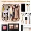 Cosmetic Bag, Large Capacity PU Waterproof Storage Makeup Bag,Open Flat