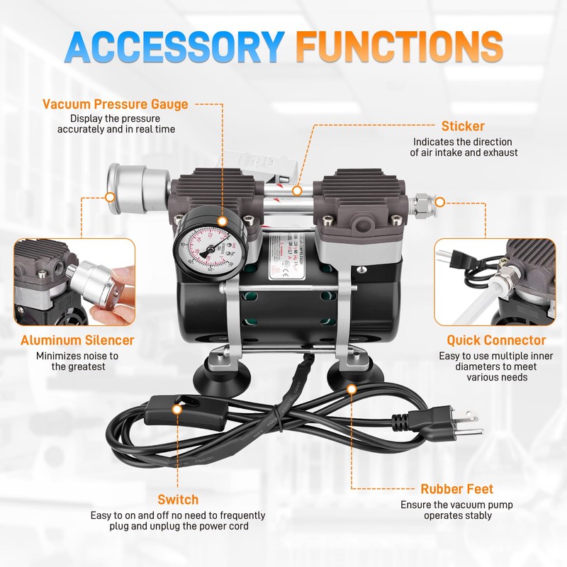 50L/Min Oilless Vacuum Pump for Laboratory Electronics DIY Industry
