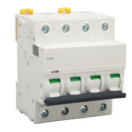 Miniature Circuit Breaker PA66 Flame Retardant Housing 4P Automatic Circuit Breaker for Commercial Building AC 400V 40A