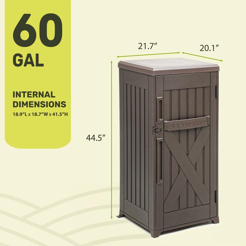 YITAHOME 60-Gallon Secure Package Delivery and Storage Box, Double-Wall Resin,