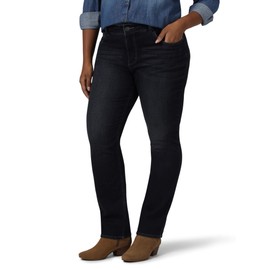 Riders by Lee Indigo Women's Plus Size Midrise Straight Leg Jean, Blackened, 26W
