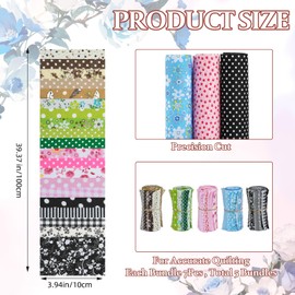 BEEFLYING 35Pcs Assorted Jelly Roll Fabric Strips for Quilting and Sewing, 10×100cm(2.36×39.37in) Jellyroll Plain Weave Cotton Fabric for Blanket, Hairband, Doll Clothing and Patchwork Craft