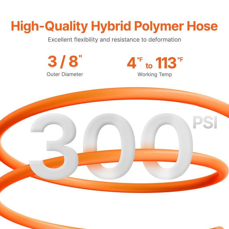 VEVOR Retractable Air Hose Reel, 3/8IN x 65FT Hybrid Air