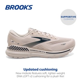 Brooks Men’s Adrenaline GTS 23 Supportive Running Shoe - Crystal Grey/Surf The Web/Grey - 11.5 Medium