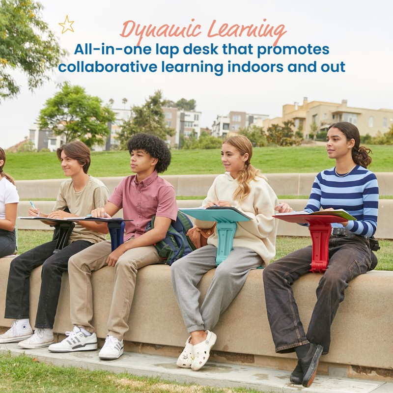 ECR4Kids The Surf Folding Portable Lap Desk, Flexible Seating, Black