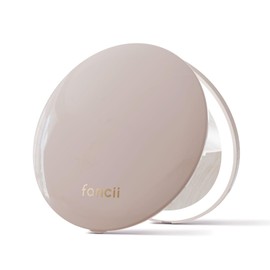 Fancii Mini Taylor Compact Magnifying Mirror with LED Light, 10x/1x, Rechargeable, 3 Light Settings, Dimmable - Small Lighted Travel Handheld Mirror for Pocket, Handbag, Purse, 2-Sided (Beige)
