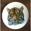 White TIGER HEAD WHITE CERAMIC KITCHEN CABINET DRESSER KNOB DECOR