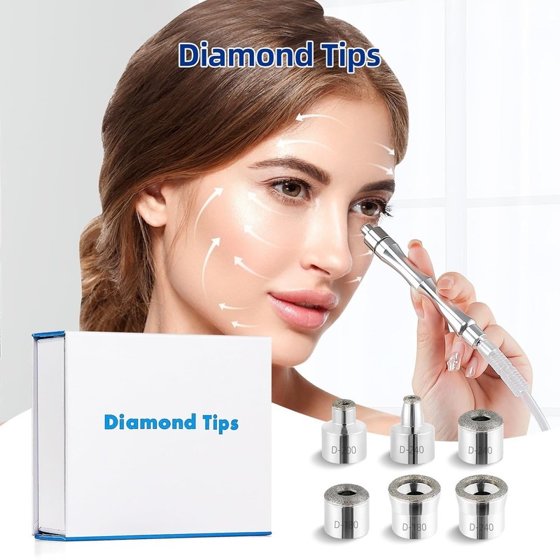 Diamond Dermabration Head Microdermabrasion Accessories 6 Tips Facial Replacement Professional