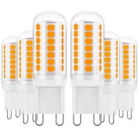 DiCUNO G9 LED Bulb, 4W (40W Equivalent), 3000K Warm White, 430 Lumens, 120V Bi-pin Ceramic Base, Non-Dimmable, Pack of 6